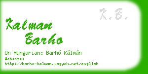 kalman barho business card